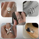 Anel Prata 925 Geométrico Ajustável | Minimalista