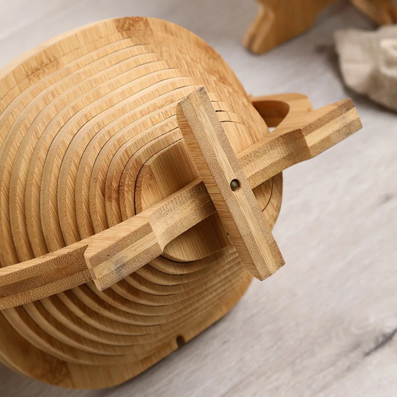Tábua e Cesto de Bambu | Fruteira ✦ Dobravel ✦ Multifuncional