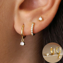 By Essenza Conjunto Brinco Trio Moderno | Banhados Ouro 18K