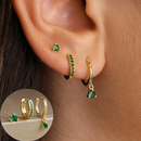 By Essenza Conjunto Brinco Trio Moderno | Banhados Ouro 18K