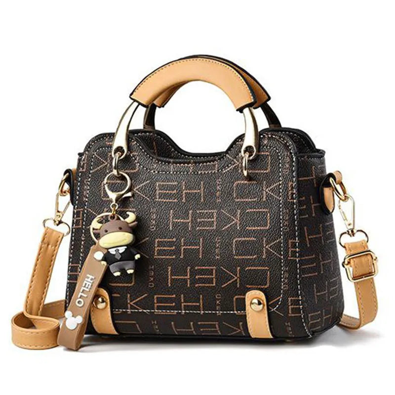 Bolsa Compacta Couro Sintetico | Design Moderno ✦ Monograma ✦ Versatil
