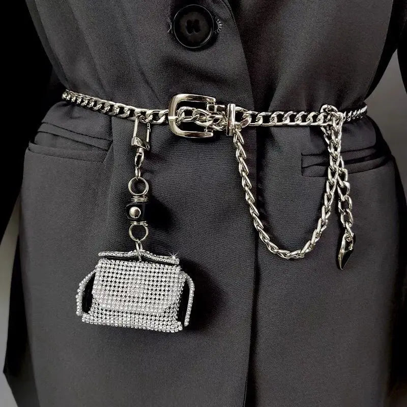 Cinto Corrente Glam | Mini Bolsa Strass ✦ Adaptavel ✦ Luxo
