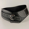 Cinto Largo Vintage Tachas | Metal Couro ✦ Fashion ✦ Versatil
