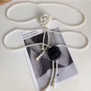 Cinto 3 em 1 de Pérola com Rosa Removível | Versatilidade ✦ Elegância