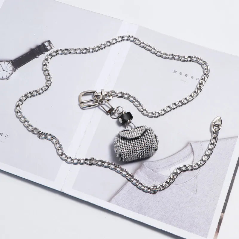 Cinto Corrente Glam | Mini Bolsa Strass ✦ Adaptavel ✦ Luxo