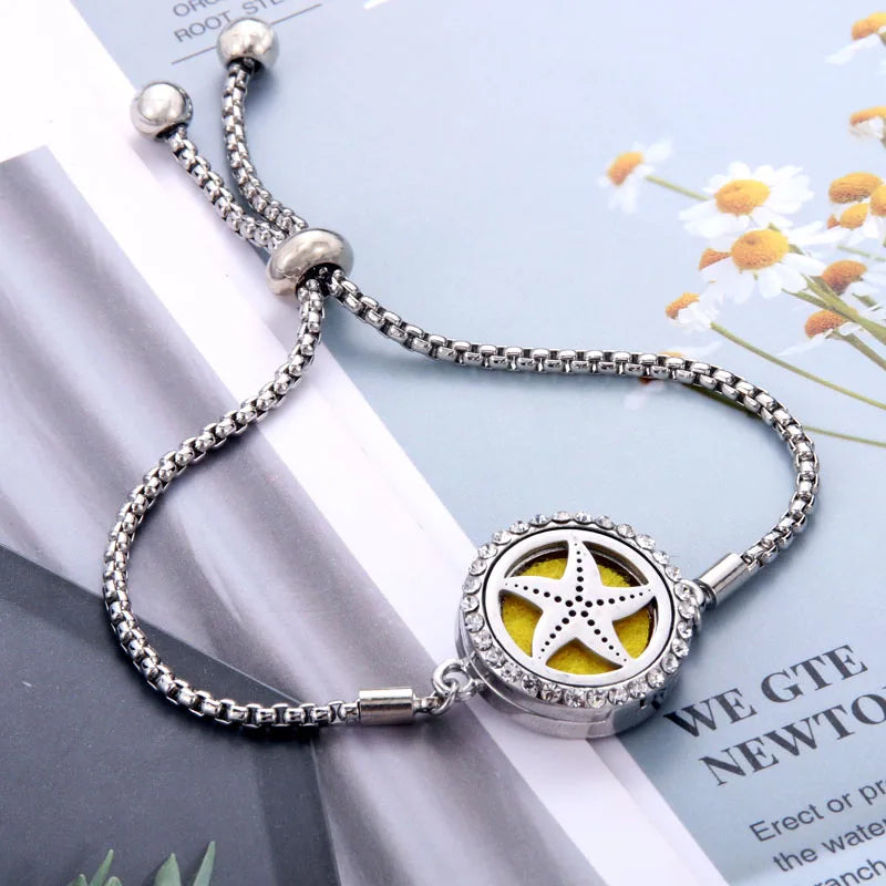Pulseira Ajustável Difusora | Aço Inox ✦ Aromaterapia [Vários Modelos]