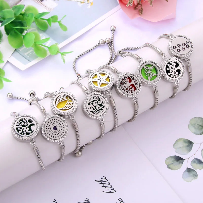Pulseira Ajustável Difusora | Aço Inox ✦ Aromaterapia [Vários Modelos]
