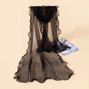 Lenço Chiffon Echarpe | Borda Ondulada Brilhante ✦ Elegante