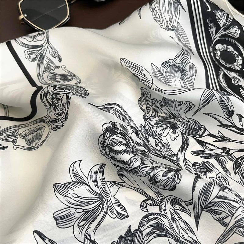 Lenço Quadrado Cetim | Macio ✦ Elegante ✦ Chique Multifuncional