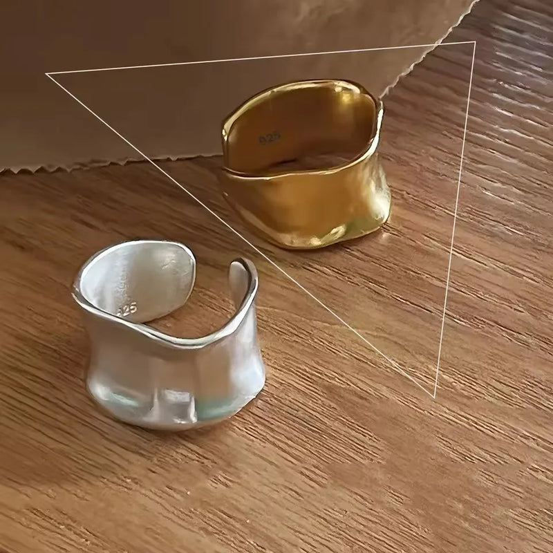 Anel Prata 925 Geométrico Ajustável | Minimalista [Vários Modelos]