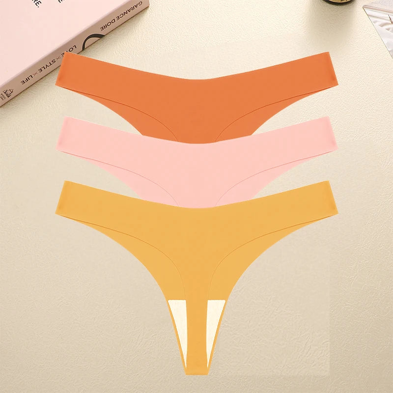 Kit 3 Calcinhas Fio Dental Sem Costura | Conforto ✦ Invisível ✦ Fashion