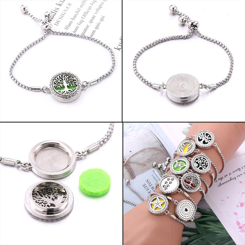 Pulseira Ajustável Difusora | Aço Inox ✦ Aromaterapia [Vários Modelos]