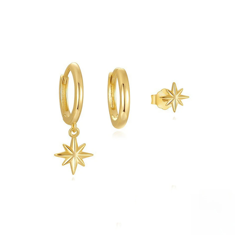 By Essenza Conjunto Brinco Trio Moderno | Banhados Ouro 18K [Vários Modelos]