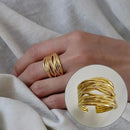 Anel Prata 925 Geométrico Ajustável | Minimalista [Vários Modelos]