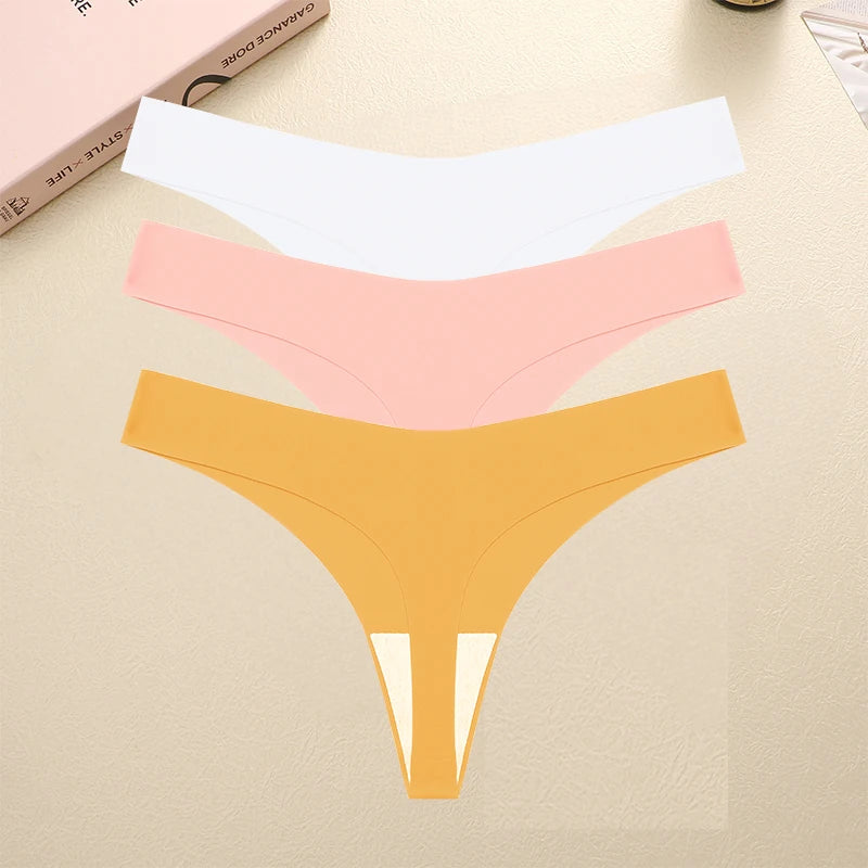 Kit 3 Calcinhas Fio Dental Sem Costura | Conforto ✦ Invisível ✦ Fashion