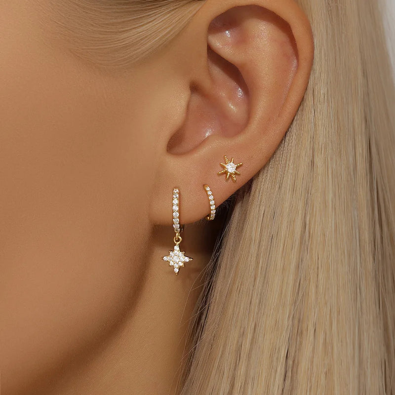 By Essenza Conjunto Brinco Trio Moderno | Banhados Ouro 18K [Vários Modelos]