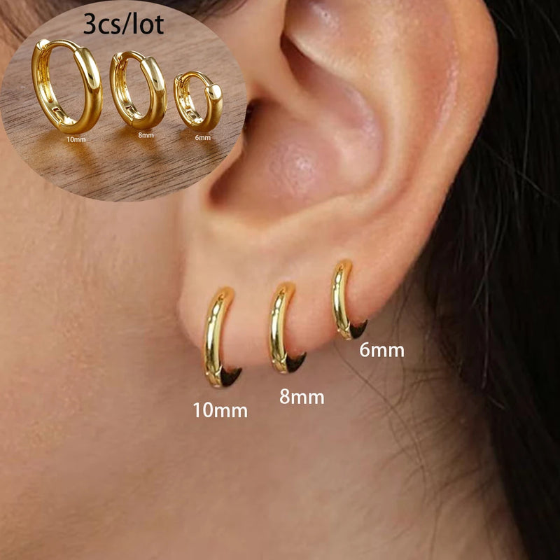 By Essenza Conjunto Brinco Trio Moderno | Banhados Ouro 18K [Vários Modelos]