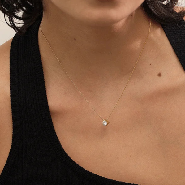Colar Pingo Brilhante | Zircônia Minimalista ✦ Delicado [PVD]