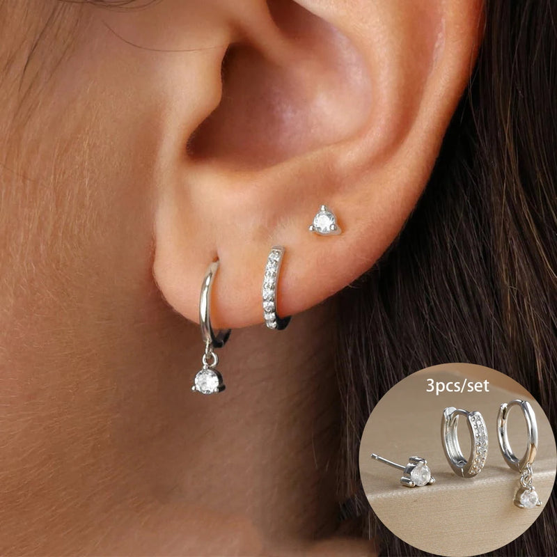 By Essenza Conjunto Brinco Trio Moderno | Banhados Ouro 18K [Vários Modelos]