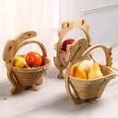 Tábua e Cesto de Bambu | Fruteira ✦ Dobravel ✦ Multifuncional