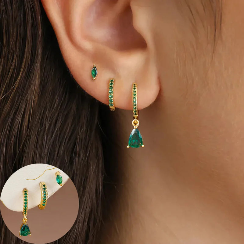 By Essenza Conjunto Brinco Trio Moderno | Banhados Ouro 18K [Vários Modelos]