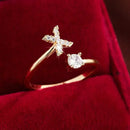 Anel Letras Zircônia Banhado Ouro 14K | Ajustavel ✦ Moderno [Várias Iniciais]