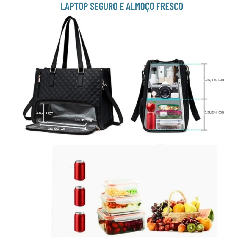 Bolsa Notebook & Lancheira | Inteligente ✦ Praticidade ✦ Segurança ✦ Estilo