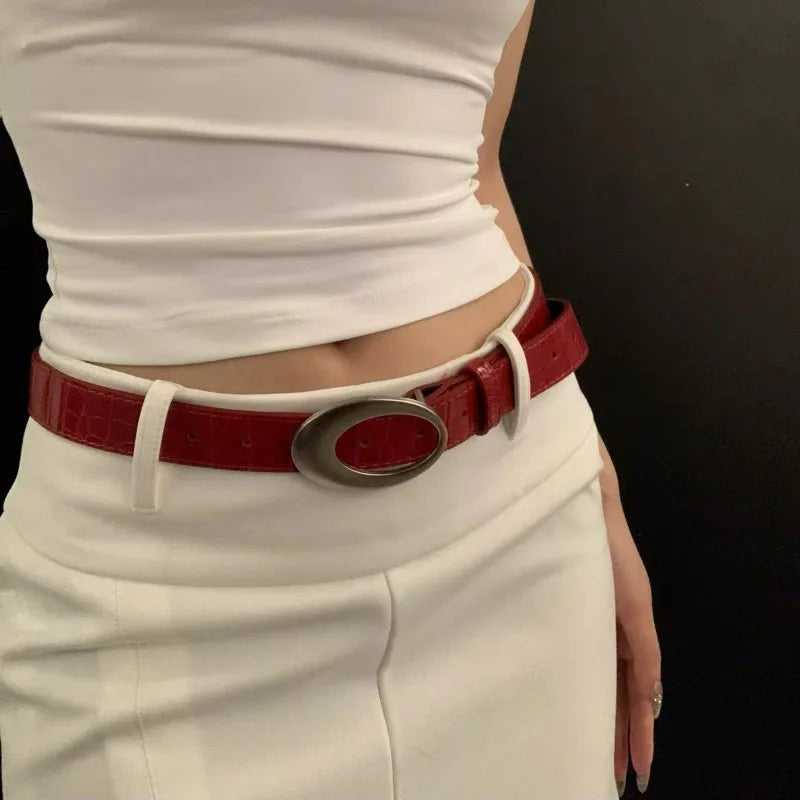 Cinto Couro | Vintage Rodela Oval ✦ Estilo Retrô ✦ Toque Moderno