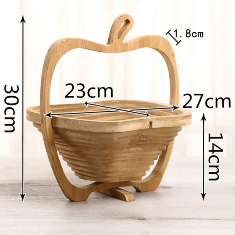Tábua e Cesto de Bambu | Fruteira ✦ Dobravel ✦ Multifuncional